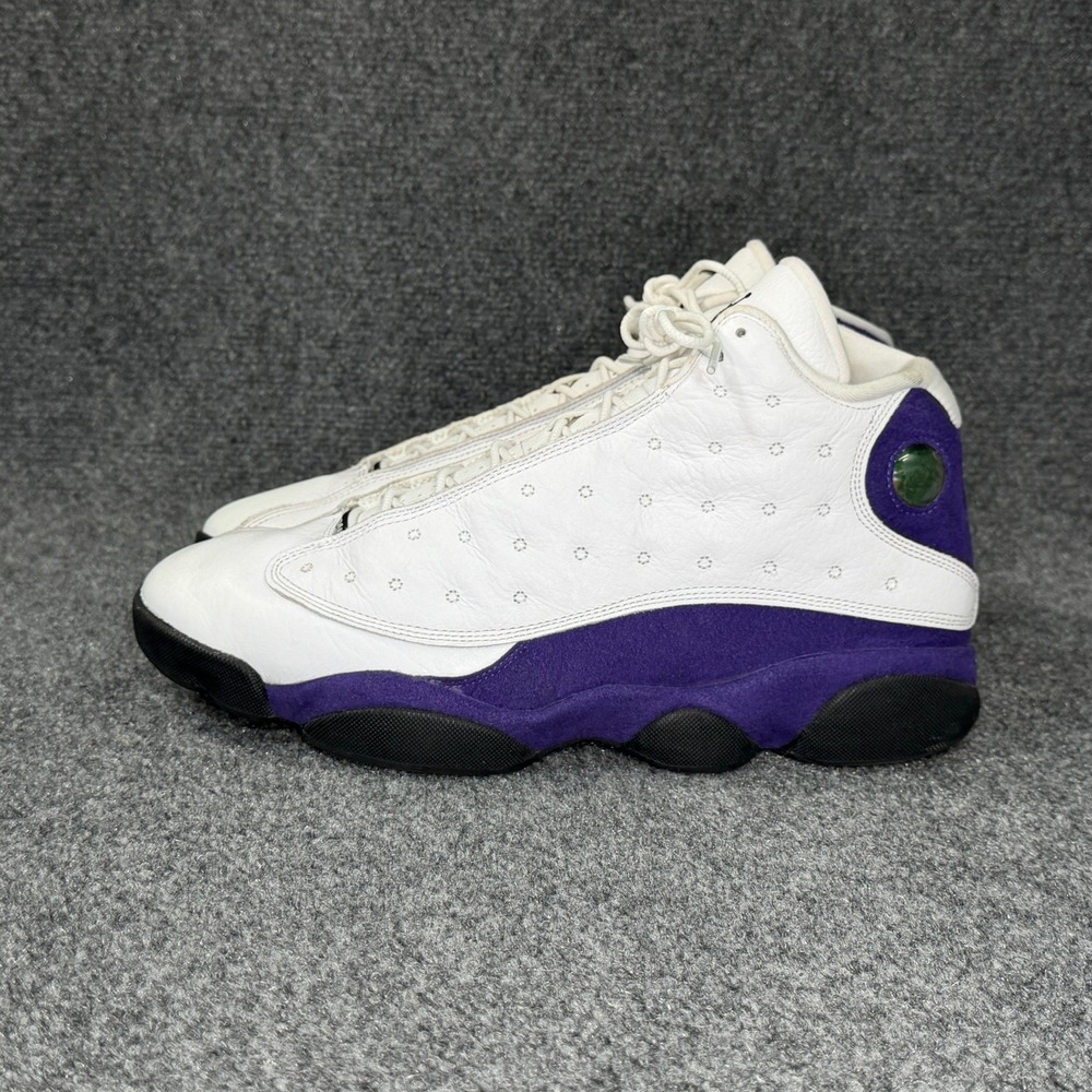 Jordan 13 Retro Shoes Men's 12 White Purple Lakers Athletic Hooping Sneakers - Picture 4 of 11